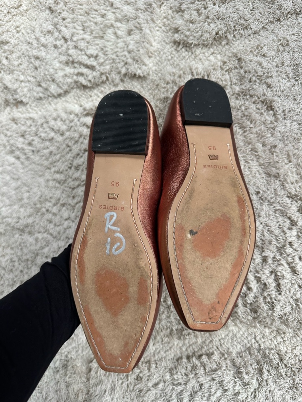 Birdies the crane flat orange Gold Metallic Ballet Flats 9.5 - Picture 6 of 9